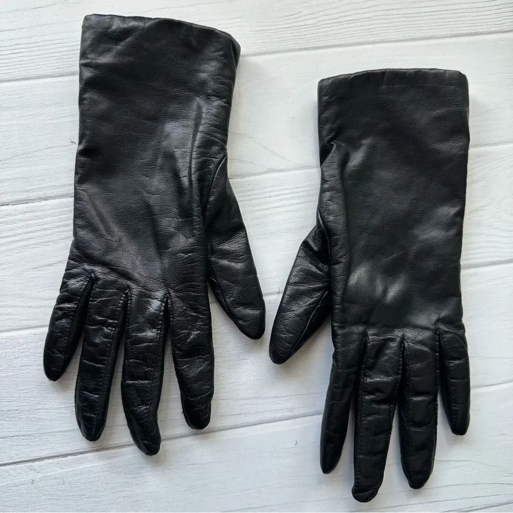 Women’s Black Leather Gloves Sz M
